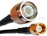 Интерфейсный RP-TNC male - SMA male кабель (для Chainway U300 5dBi), 5м х 5мм (RT-SMA-LMR200-5M)